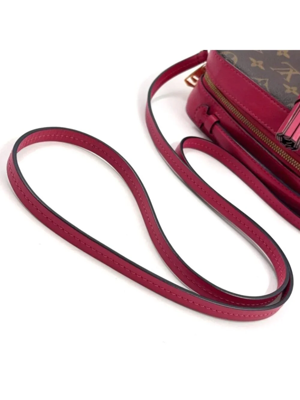 Louis Vuitton Saintonge Monogram Freesia Leather Pink Brown Shoulder Bag Gold